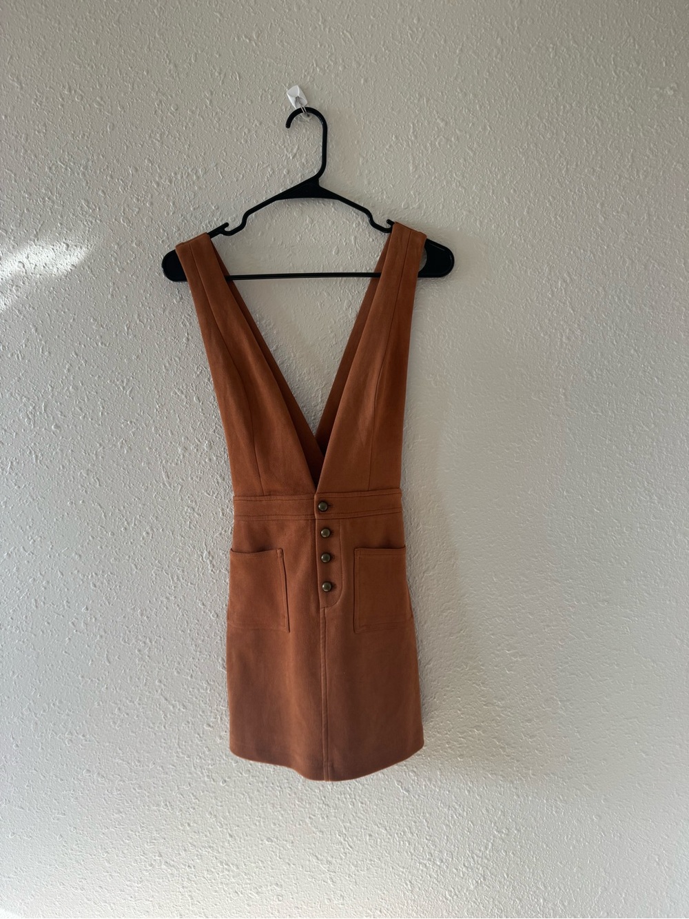 Forever 21 Rust Brown Deep V Button-Front Mini Dress